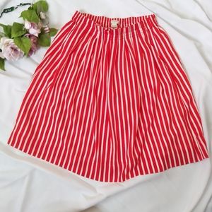 J.Crew Red and White Striped Skirt.